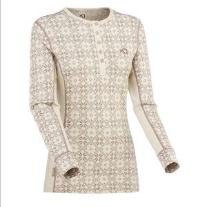 Kari Traa Merino Wool Henley Rose Top